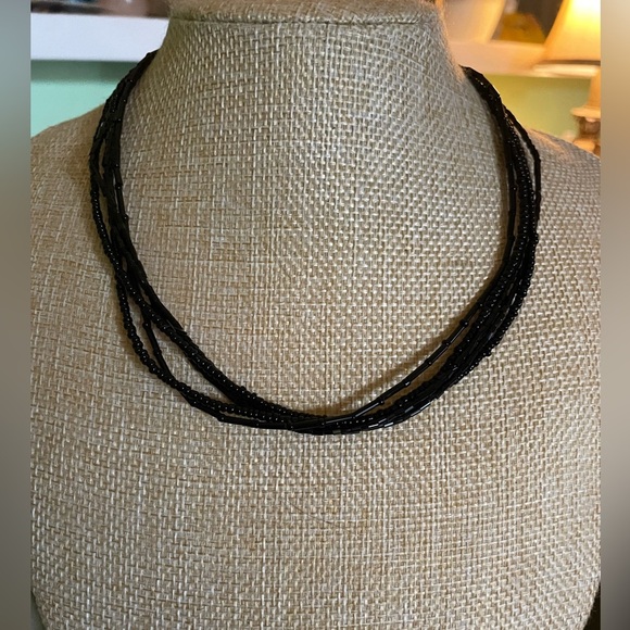 Jewelry - Multi strand black bead necklace